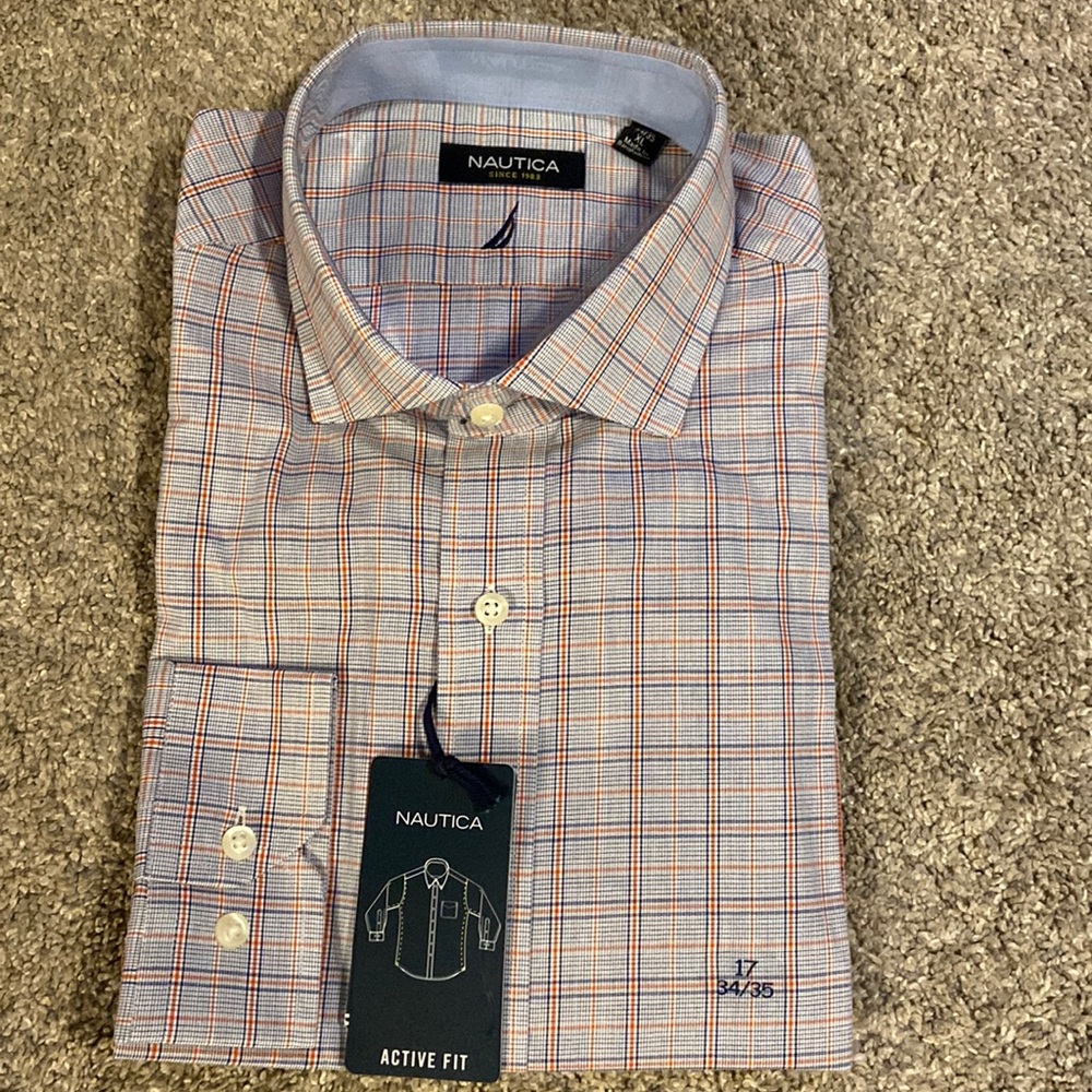 Nautica Mens Coral Dress Shirt Active Fit Size XL make an offer